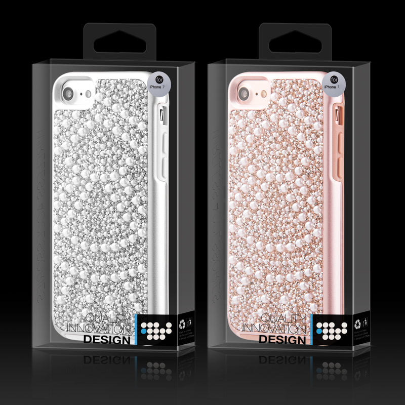 IPHONE 7 DIAMOND PEARL PLATINUM COLLECTION HYBRID BUMPER CASE - PINK