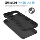 FOR IPHONE 7 EZPRESS ANTI-SLIP HYBRID CASE - BLACK