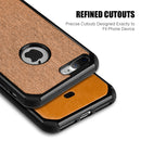 FOR IPHONE 7 PLUS CANVAS DUAL TONE HYBRID TPU PC CASE - BROWN