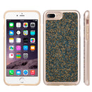 IPHONE 7  DIAMOND PLATINUM COLLECTION HYBRID BUMPER CASE - BLUE & GOLD