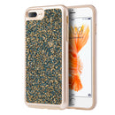 IPHONE 7  DIAMOND PLATINUM COLLECTION HYBRID BUMPER CASE - BLUE & GOLD