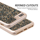 IPHONE 7  DIAMOND PLATINUM COLLECTION HYBRID BUMPER CASE - BLUE & GOLD