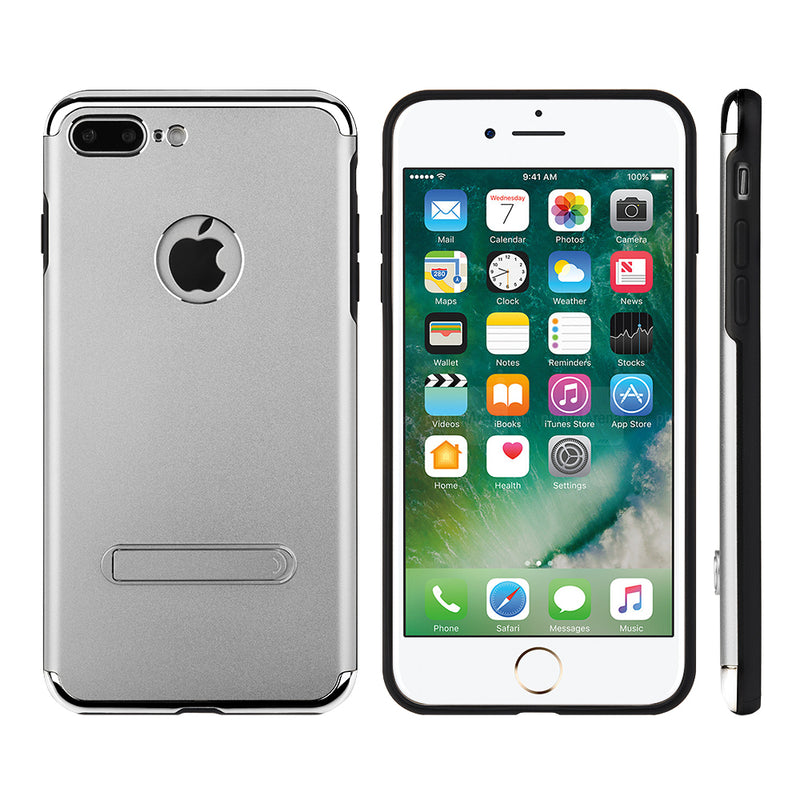 IPHONE 7 PLUS SKYFALL ALUMINUM TPU HYBRID CASE WITH MAGNETIC KICKSTAND SILVER