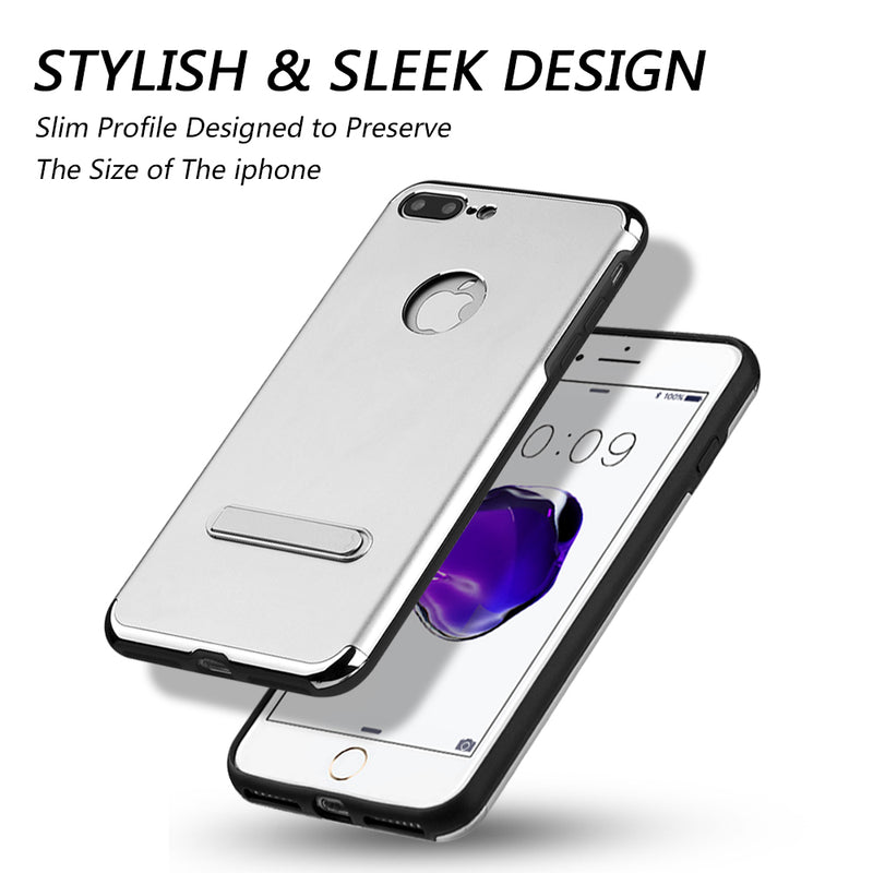 IPHONE 7 PLUS SKYFALL ALUMINUM TPU HYBRID CASE WITH MAGNETIC KICKSTAND SILVER