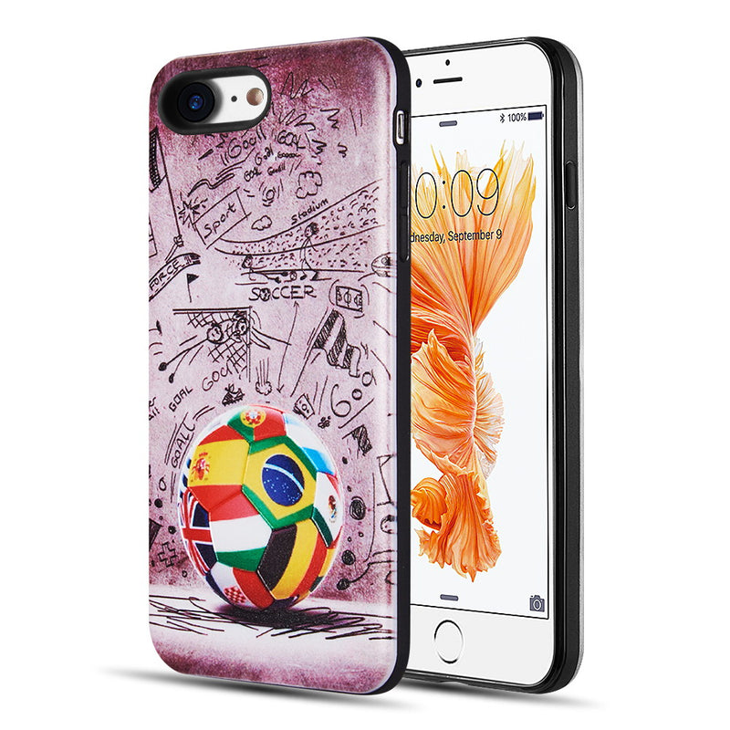 FOR IPHONE 8 / 7 ART POP SERIES 3D EMBOSSED PRINTING HYBRID CASE - DESIGN 013