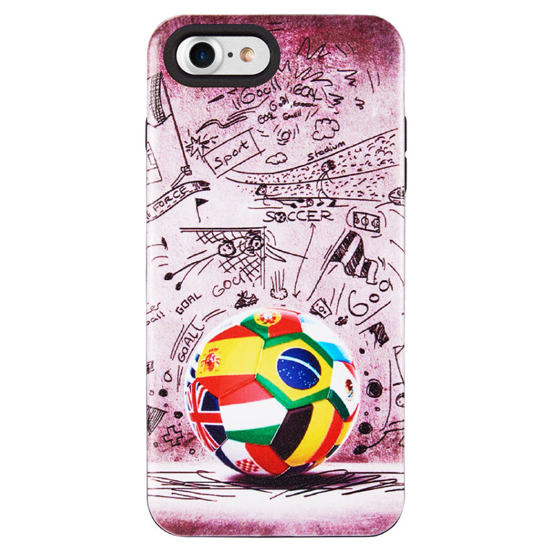 FOR IPHONE 8 / 7 ART POP SERIES 3D EMBOSSED PRINTING HYBRID CASE - DESIGN 013