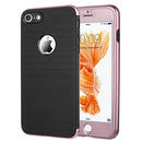 IPHONE 8 / 7 HYBRID SILK TPU W/  TEMPERED GLASS SCREEN PROTECTOR - ROSE GOLD