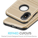 FOR IPHONE XS / X CARBON TECH SILK HYBRID PC +  COVER CASE