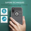 FOR IPHONE XS / X CARBON TECH SILK HYBRID PC +  COVER CASE