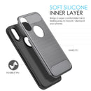 FOR IPHONE XS / X CARBON TECH SILK HYBRID PC +  COVER CASE