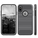 FOR IPHONE XS / X CARBON TECH SILK HYBRID PC +  COVER CASE