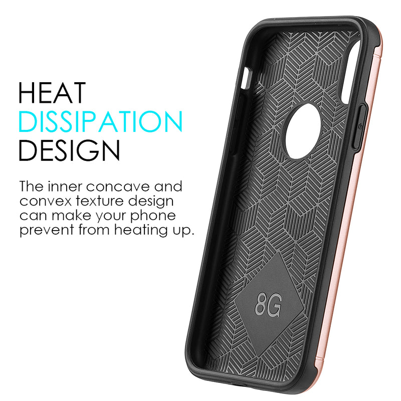 FOR IPHONE XS / X CARBON TECH SILK HYBRID PC +  COVER CASE