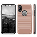 FOR IPHONE XS / X CARBON TECH SILK HYBRID PC +  COVER CASE