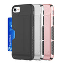 IPHONE 7 / 8 CARD TO GO II HYBRID CASE PC + TPU WITH CARD SLOT - BLACK