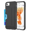 IPHONE 7 / 8 CARD TO GO II HYBRID CASE PC + TPU WITH CARD SLOT - BLACK