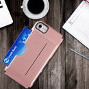 IPHONE 7 / 8 CARD TO GO II HYBRID CASE PC + TPU WITH CARD SLOT - BLACK