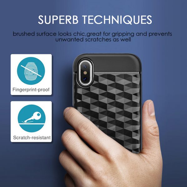 IPHONE XS/X DIAMOND WAVE COLOR PC FRAME HYBRID PROTECTION CASE