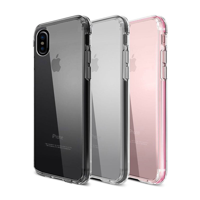 FOR IPHONE XS / X INVISIBLE BUMPER HYBIRD CASE ULTRA THIN AGUA CLEAR FRAME