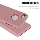 IPHONE 8/7 ROSE GOLD RUBBERIZED PC BACK PLATE + RED ELECTROPLATED TPU