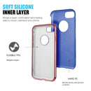 IPHONE 8/7 ROSE GOLD RUBBERIZED PC BACK PLATE + RED ELECTROPLATED TPU