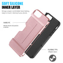 IPHONE 7 / 8 PLUS CARD TO GO HYBRID CASE PC + TPU WITH CARD SLOT - ROSE GOLD