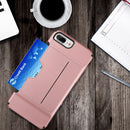 IPHONE 7 / 8 PLUS CARD TO GO HYBRID CASE PC + TPU WITH CARD SLOT - ROSE GOLD