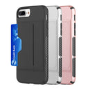 IPHONE 7 / 8 PLUS CARD TO GO HYBRID CASE PC + TPU WITH CARD SLOT - ROSE GOLD