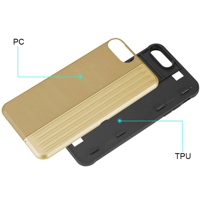 IPHONE 8/7 PLUS KARD DUAL HYBRID CASE CARD SLOT &MAGNETIC CLOSURE - GOLD