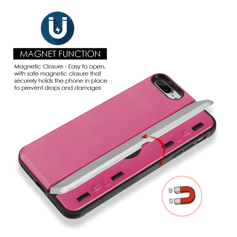 IPHONE 8/7 PLUS KARD DUAL HYBRID CASE CARD SLOT &MAGNETIC CLOSURE - GOLD