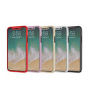 FOR IPHONE XS/X FULL HYBRID SILK  W/ FRAME & TEMPERED GLASS PROTECTOR