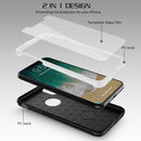 FOR IPHONE XS/X FULL HYBRID SILK  W/ FRAME & TEMPERED GLASS PROTECTOR