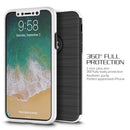 FOR IPHONE XS/X FULL HYBRID SILK  W/ FRAME & TEMPERED GLASS PROTECTOR