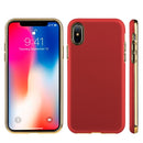 IPHONE XS/X  DUAL CASE W/ GOLD RUBBERIZED PC BACK PLATE + GOLD ELECTROPLATED