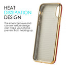 IPHONE XS/X  DUAL CASE W/ GOLD RUBBERIZED PC BACK PLATE + GOLD ELECTROPLATED