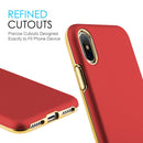 IPHONE XS/X  DUAL CASE W/ GOLD RUBBERIZED PC BACK PLATE + GOLD ELECTROPLATED