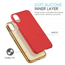 IPHONE XS/X  DUAL CASE W/ GOLD RUBBERIZED PC BACK PLATE + GOLD ELECTROPLATED