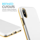 IPHONE XS/X  DUAL CASE W/ GOLD RUBBERIZED PC BACK PLATE + GOLD ELECTROPLATED