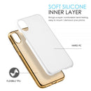 IPHONE XS/X  DUAL CASE W/ GOLD RUBBERIZED PC BACK PLATE + GOLD ELECTROPLATED