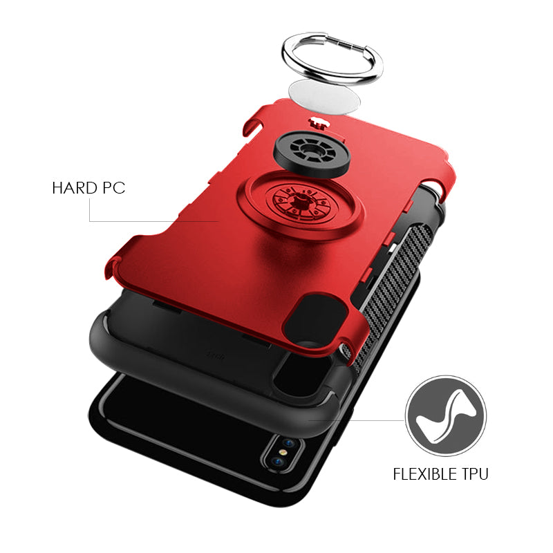 THE CARBON EDGE SPORTS HYBRID CASE WITH CIRCO MAGSTAND FOR IPHONE XS MAX RED
