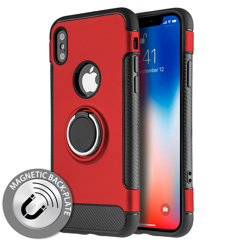 THE CARBON EDGE SPORTS HYBRID CASE WITH CIRCO MAGSTAND FOR IPHONE XS MAX RED