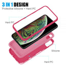 IPHONE XS MAX 2 TONE TPU PC COVER HYBRID PROTECTION CASE  HOT PINK/PINK