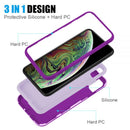 IPHONE XS MAX 2 TONE TPU PC COVER HYBRID PROTECTION CASE  HOT PINK/PINK