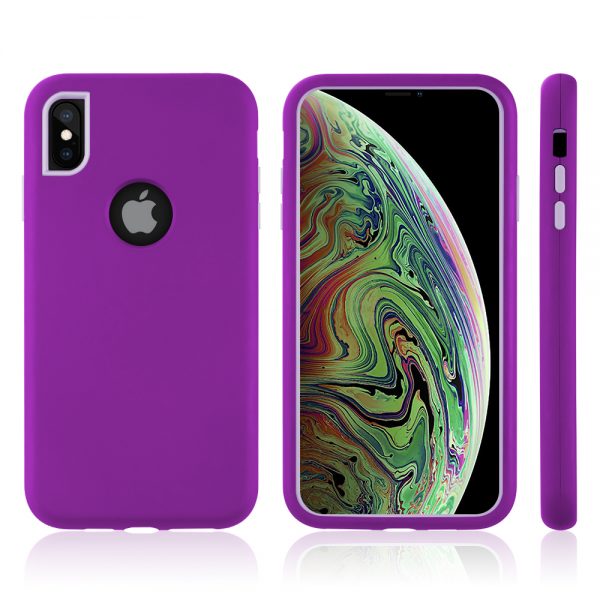 IPHONE XS MAX 2 TONE TPU PC COVER HYBRID PROTECTION CASE  HOT PINK/PINK