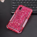 MILITARY DUAL WATERFALL SERIES SPARKLING QUICKSAND CASE FOR IPHONE XS MAX-PURPLE