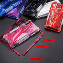 MILITARY DUAL WATERFALL SERIES SPARKLING QUICKSAND CASE FOR IPHONE XS MAX-PURPLE