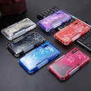 MILITARY DUAL WATERFALL SERIES SPARKLING QUICKSAND CASE FOR IPHONE XS MAX-PURPLE