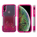 MILITARY DUAL WATERFALL SERIES SPARKLING QUICKSAND CASE FOR IPHONE XS MAX-PURPLE