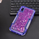 MILITARY DUAL WATERFALL SERIES SPARKLING QUICKSAND CASE FOR IPHONE XS MAX-PURPLE
