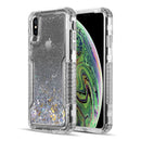 MILITARY DUAL WATERFALL SERIES SPARKLING QUICKSAND CASE FOR IPHONE XS MAX-PURPLE