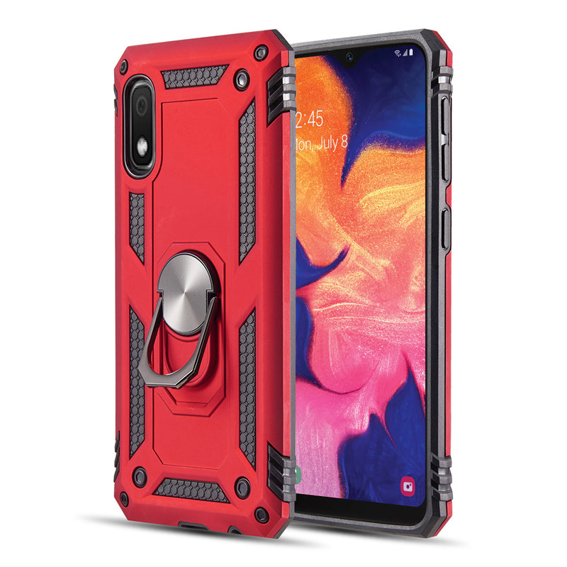 HYBRID PROTECTIVE CASE SHOCK ABSORPTION & RING STAND FOR SAMSUNG GALAXY A10E RED